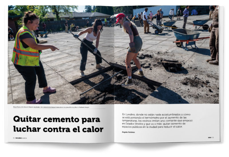 Quitar cemento para luchar contra el calor